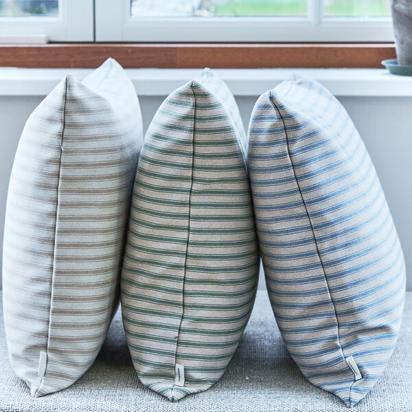 Outdoor Fine Stripe Kissen, green, Compliments