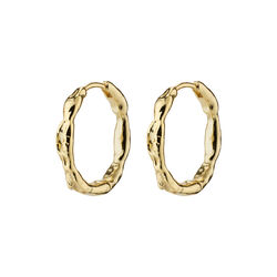 EDDY recycled organic shaped medium hoops, gold-plated, Pilgrim