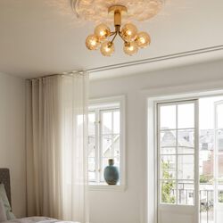 Apiales 6 Ceiling Lamp, brushed brass/optic gold, Nuura