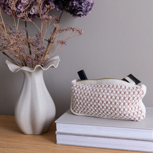 Knitted Clutch Multi, beige-rose-brown Knitted Clutch Multi, beige-rose-brown, By LOHN