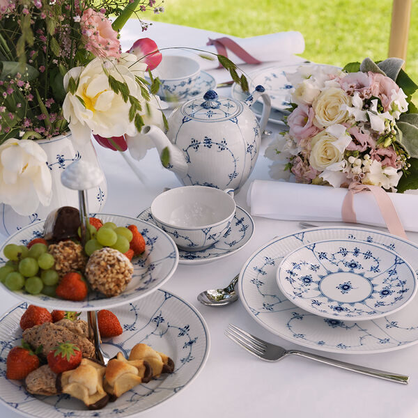 Musselmalet Gerippt Coupe-Teller &Oslash; 15 cm, Royal Copenhagen