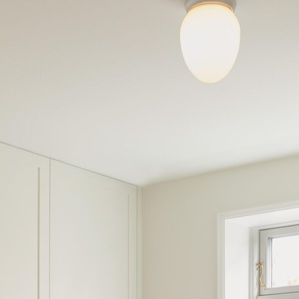 Rizzatto 171 Ceiling Lamp, satin silver/opal, Nuura