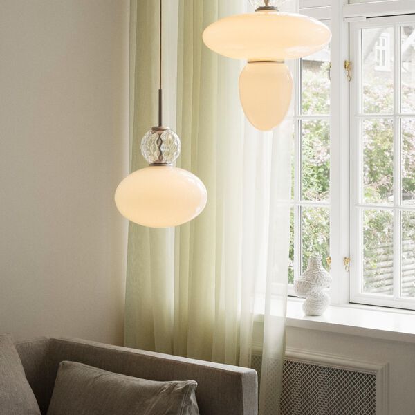 Rizzatto 43 Pendant, satin silver/opal, Nuura