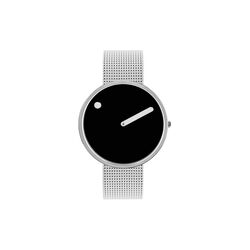 PICTO Wrist Watch, black/steel/matt steel, Picto