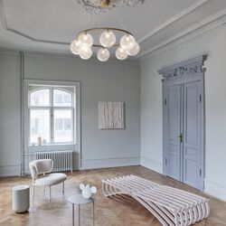 Miira 8 Circular Pendant, brass/optic clear, Nuura