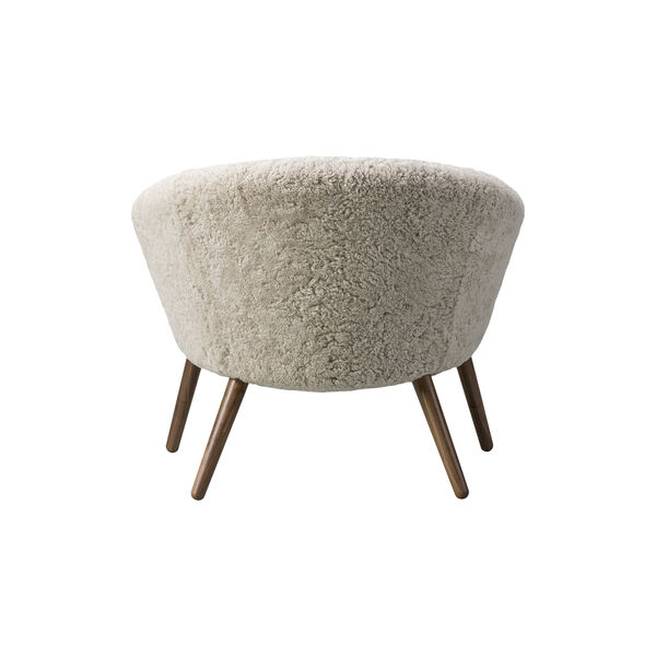 Ditzel Lounge-Stuhl, weiß/lackierte Walnuss, Fredericia Furniture