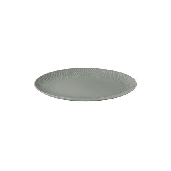 Rhombe Earth Oval serving dish, moss, Lyngby Porcel&aelig;n