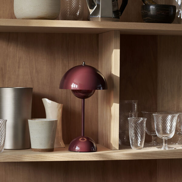 Flowerpot VP9 Portable Table Lamp, dark plum, &Tradition