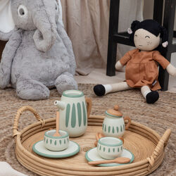 Tea Set, classic white/sage green, Sebra