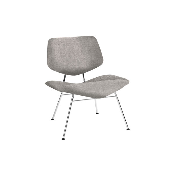 VL135 Cosy vollgepolsterter Loungesessel, Re-wool 0108/Chrom, VERMUND