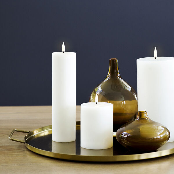 LED Pillar Candle 22 cm, nordic white, Uyuni Lighting