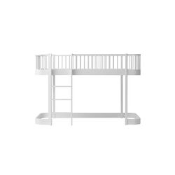Wood Original Low Loft Bed 90x200 cm, white, Oliver Furniture