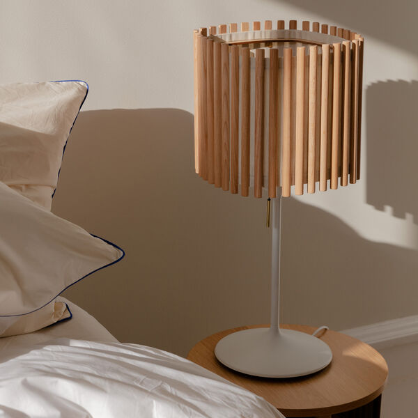 Komorebi Square Table Lamp, oak/white, UMAGE