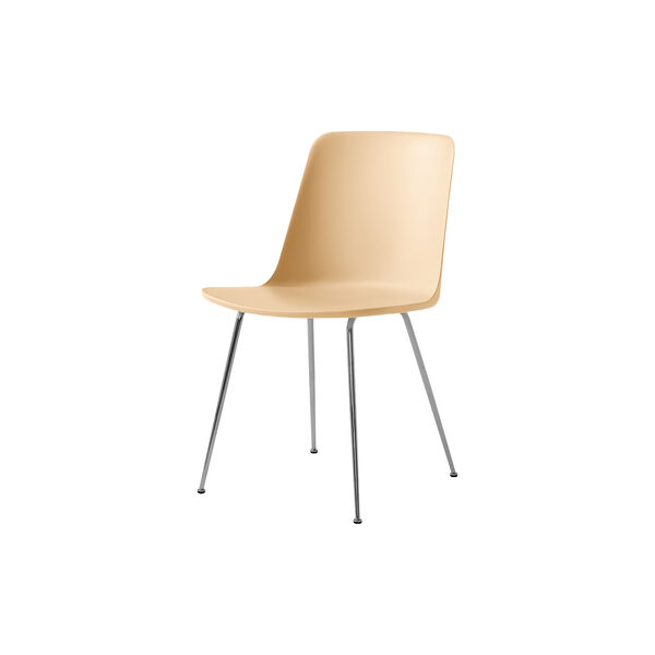 Rely HW6 Dining Chair, beige sand/chrome, &Tradition
