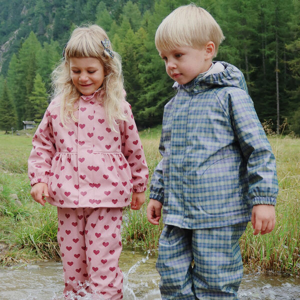 Rainy Palme Set, laurel blue check, Konges Sl&oslash;jd