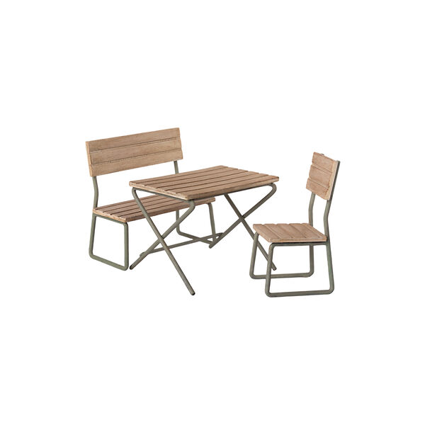 Miniatur-Garten-Set &ndash; Tisch mit Stuhl und Bank, Maileg