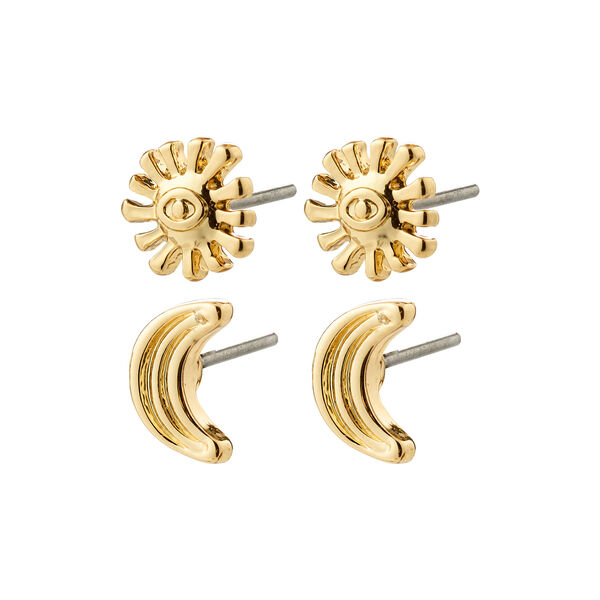 MISHA earrings 2-in-one set, gold plated, Pilgrim
