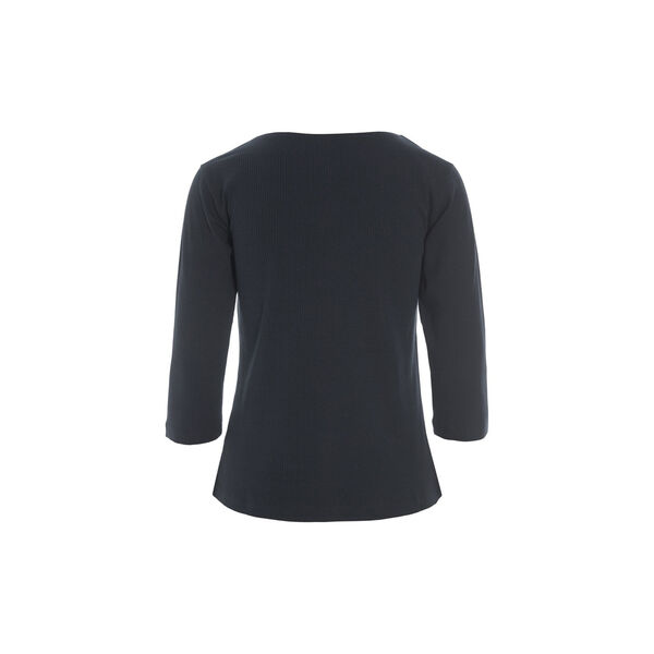 Naibu rib blouse with 3/4 sleeve, black, BITTE KAI RAND