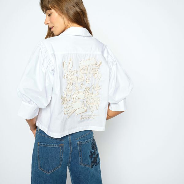 MMAdjao Bernat Emb Shirt, white, MOS MOSH
