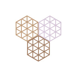 Dreiecke-Topfuntersetzer, Terrakotta/Lupine/Mandel, Zone Denmark