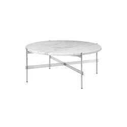 TS Couchtisch &Oslash;80, wei&szlig;er Carrara-Marmor/Stahl, GUBI