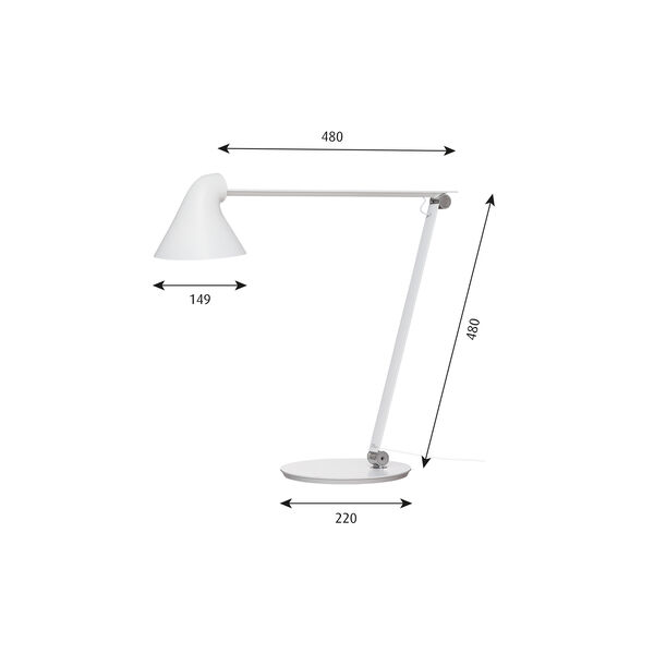 NJP Tischleuchte, weiß, Louis Poulsen