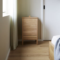 A Line Laundry Box, oiled oak, Form & Refine
