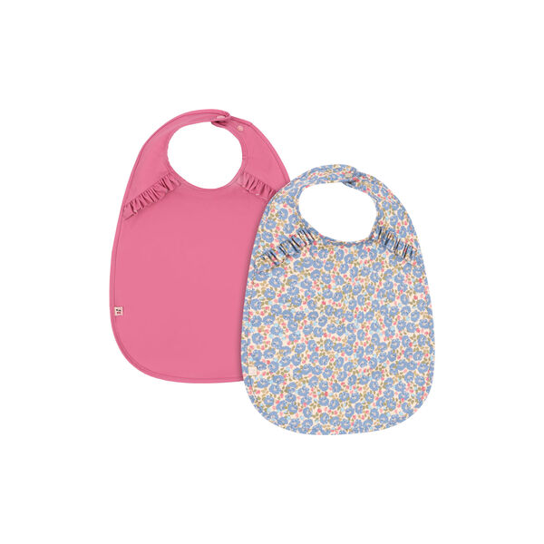 2 Pack Dinner Bib With Frill, fleur rosier/chateau rose, Konges Sl&oslash;jd