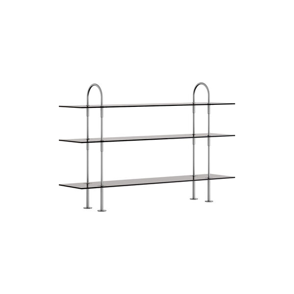 Keen Shelving, steel/smoked tempered glass, GUBI
