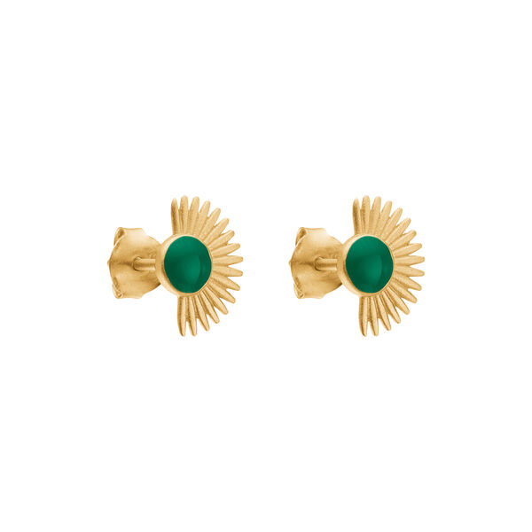 Soleil Ohrstecker, gold/petrol green Soleil Ohrstecker, gold/petrol green, ENAMEL Copenhagen