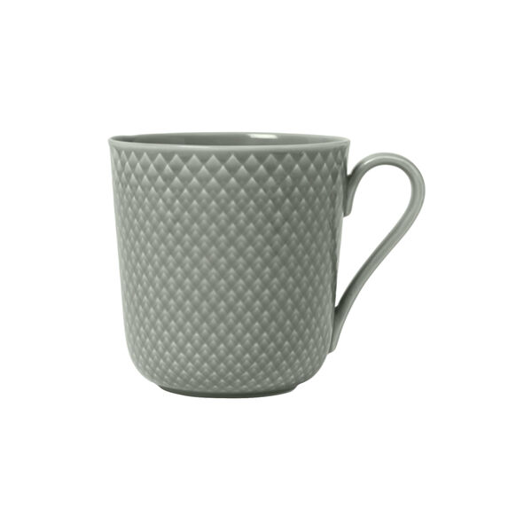 Rhombe Earth Mug with handle, moss, Lyngby Porcelæn