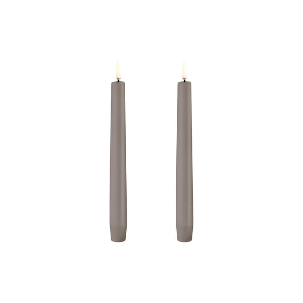 LED Classic Taper Candle 20 cm 2 pcs, sandstone, Uyuni Lighting
