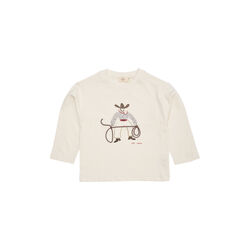Langarm-T-Shirt mit Cowboy-Print und Stickerei, cream, Copenhagen Colors Organics