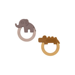 Deer Friends 2er-Pack Bei&szlig;spielzeug, Senf/puder, Done by Deer