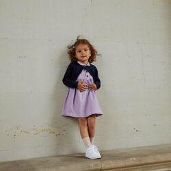 Leicht gestrickter Bolero mit Herzknopf, navy, Copenhagen Colors Organics