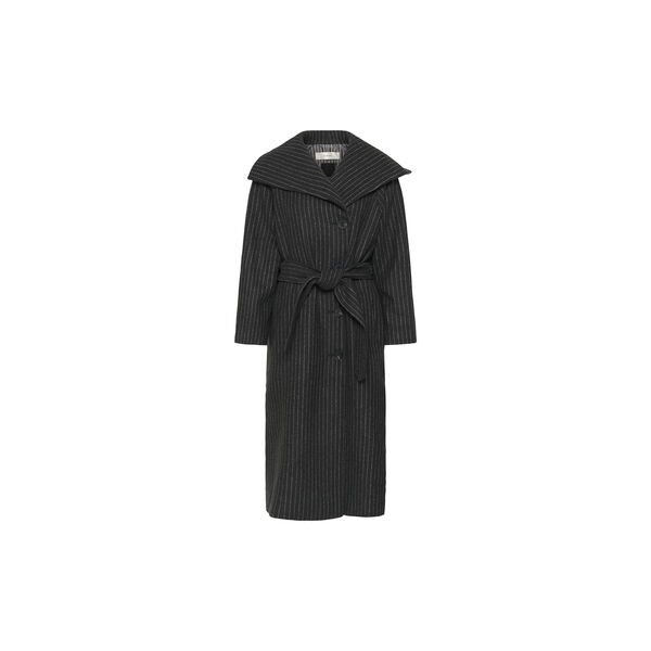 ZORAHIW LONG COAT PINSTRIPED, dark grey melange pinstripe, InWear