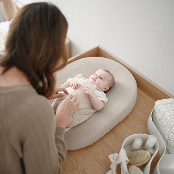 Calm Wickelauflagenbezug, latte, We Are Bitte