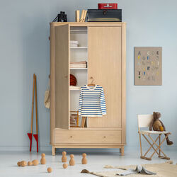 Wood Wardrobe 2 Doors, oak, Oliver Furniture