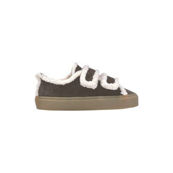 Shearling Low Velcro, dark brown, INUIKII