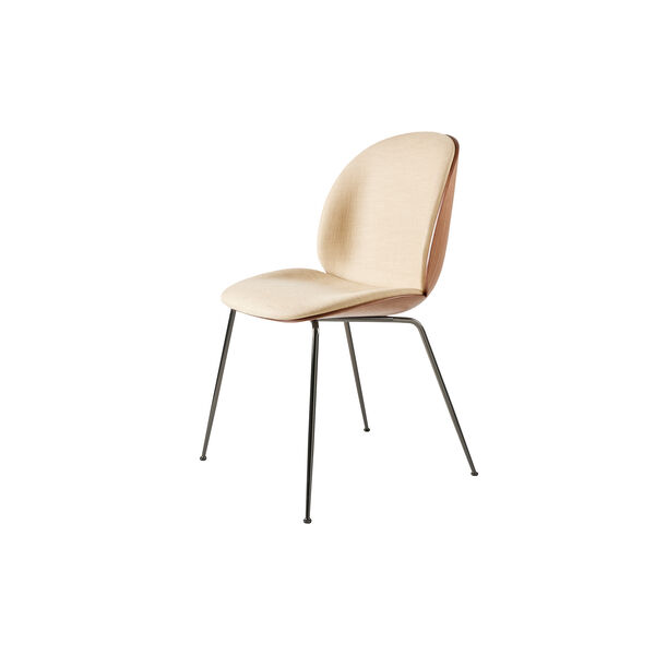 Beetle Esszimmerstuhl, vorne gepolstert, Flair Special 134 / schwarz verchromt, GUBI