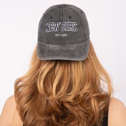 Everyday New York Cap, washed black, SUI AVA