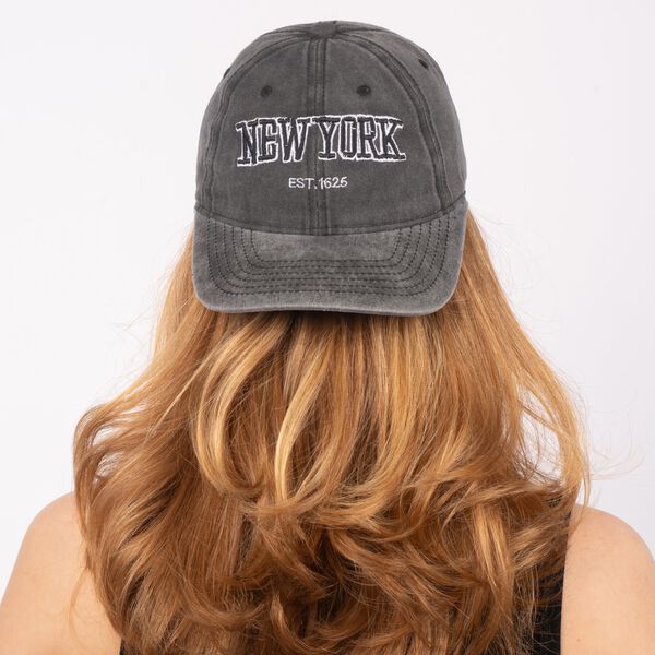 Everyday New York Cap, washed black, SUI AVA