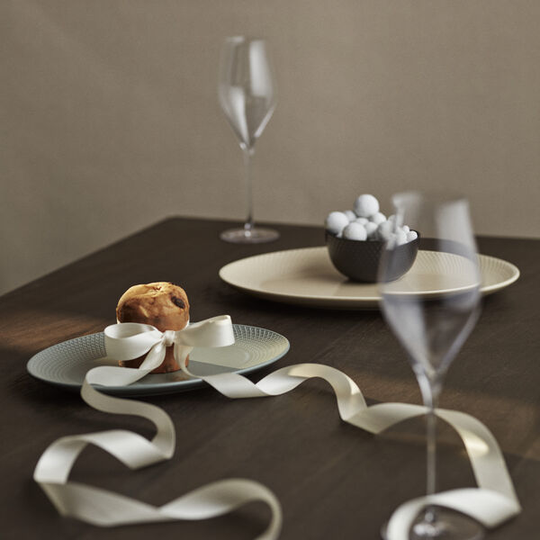 Rhombe Earth Oval serving dish, marble, Lyngby Porcel&aelig;n