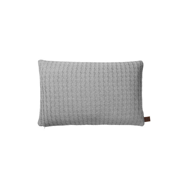 Knitted Plaid Wave, med grey melange, By LOHN