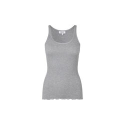 Silk Top w/ Elastic Band, light grey melange, Rosemunde