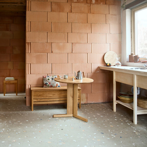 A Line Storage Bench, oak, Form & Refine