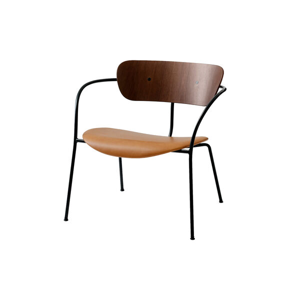 Pavilion AV6 Lounge Chair, walnut/cognac, &Tradition