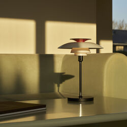 PH 80 Portable Lamp, opal white/high lustre chrome plated, Louis Poulsen