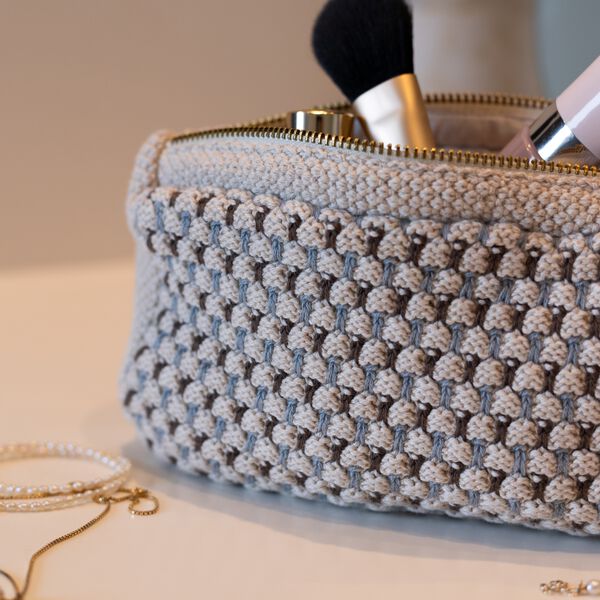 Knitted Clutch Multi, beige-blue-brown Knitted Clutch Multi, beige-blue-brown, By LOHN