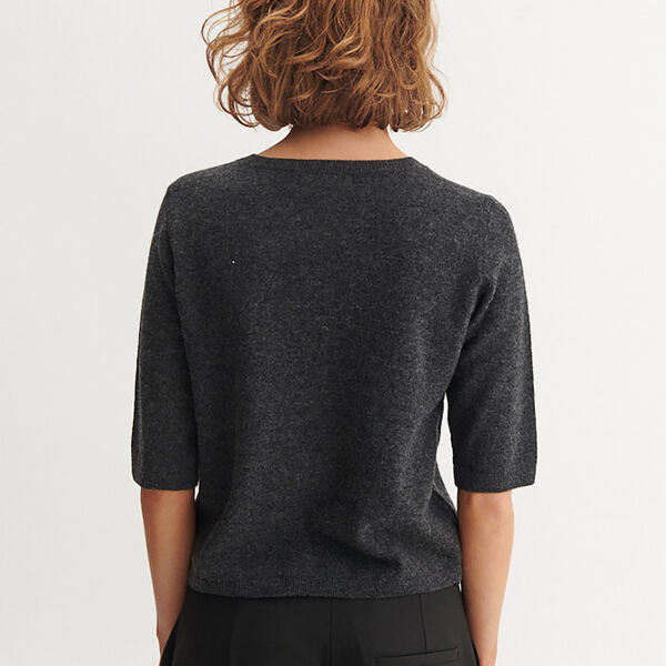 Selem Granddad Tee, dark grey mel., Basic Apparel